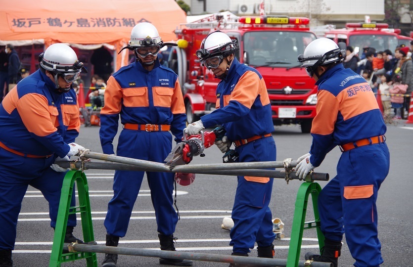 消防団救助資機材訓練の様子